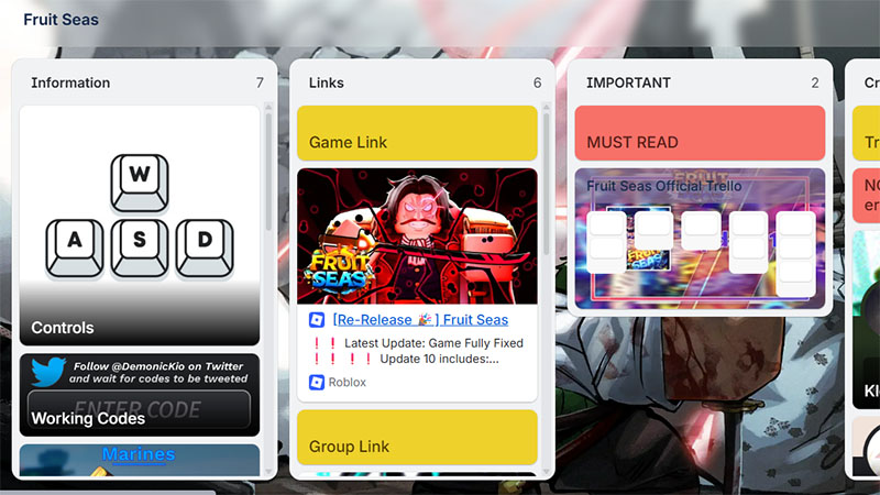 Fruit Seas Trello